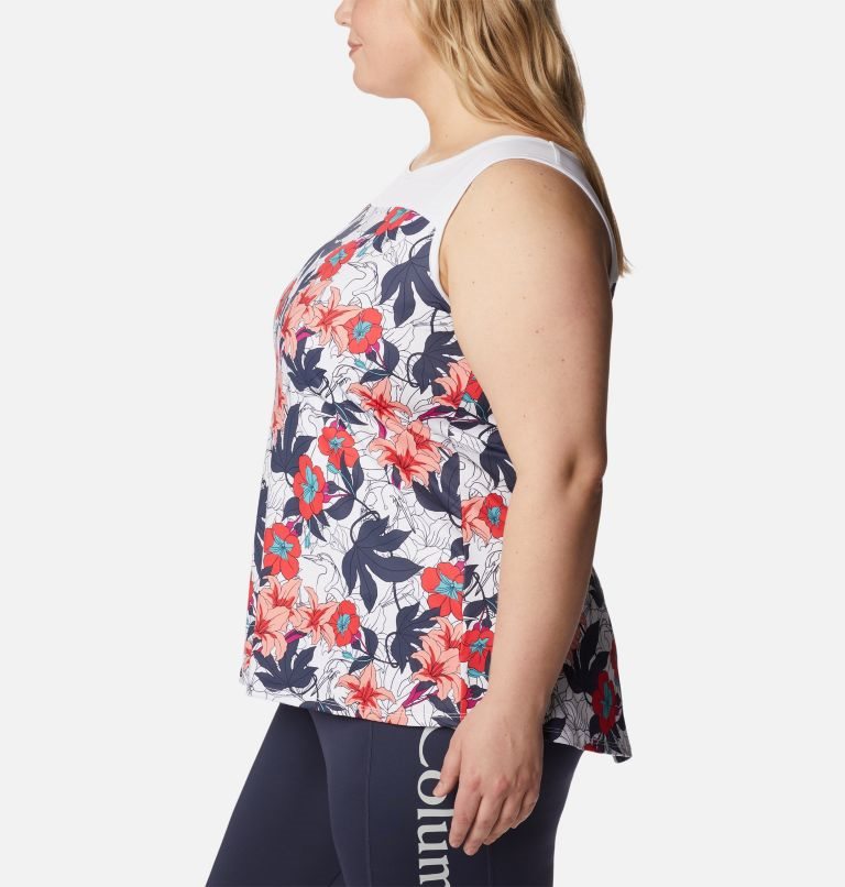 Women's Columbia Chill River Tanks Flower | Plus Size CA-J0LC8